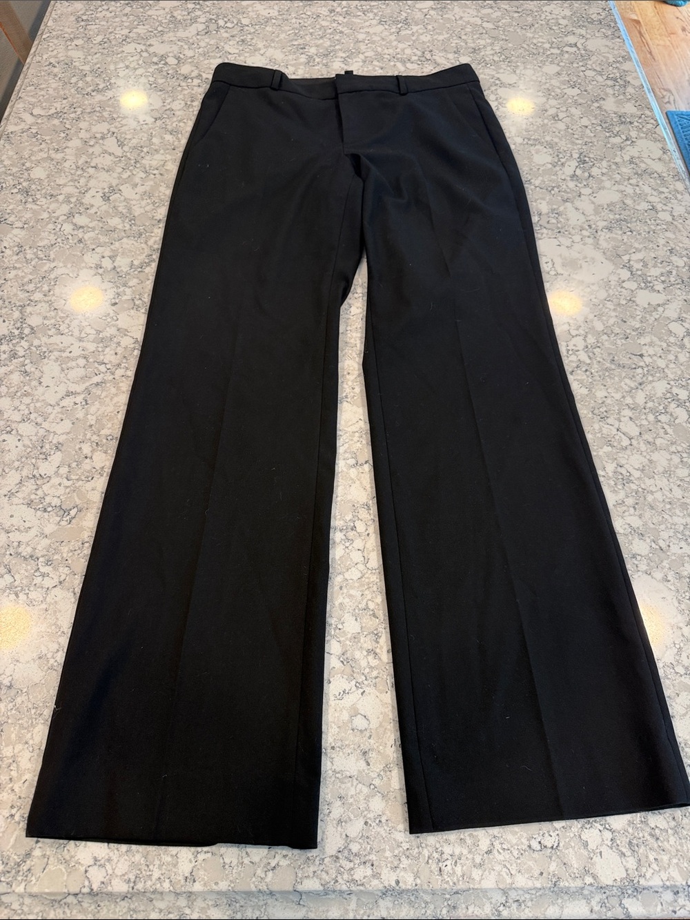Banana Republic Logan Black Wide-Leg Dress Pants tailored size 8